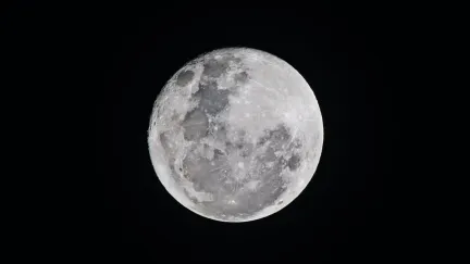 A picture of the Moon surrounded by blackness